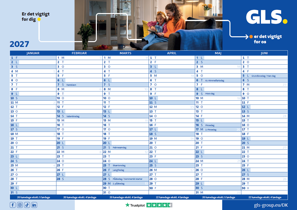 GLS kalender 2027