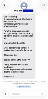 eksempel på sms forsøg phishing