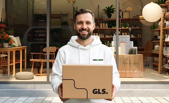 Un e-commerçant prêt à envoyer son colis avec GLS