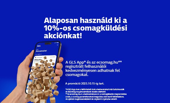 -10% az app-ban és az ecsomag.hu-n