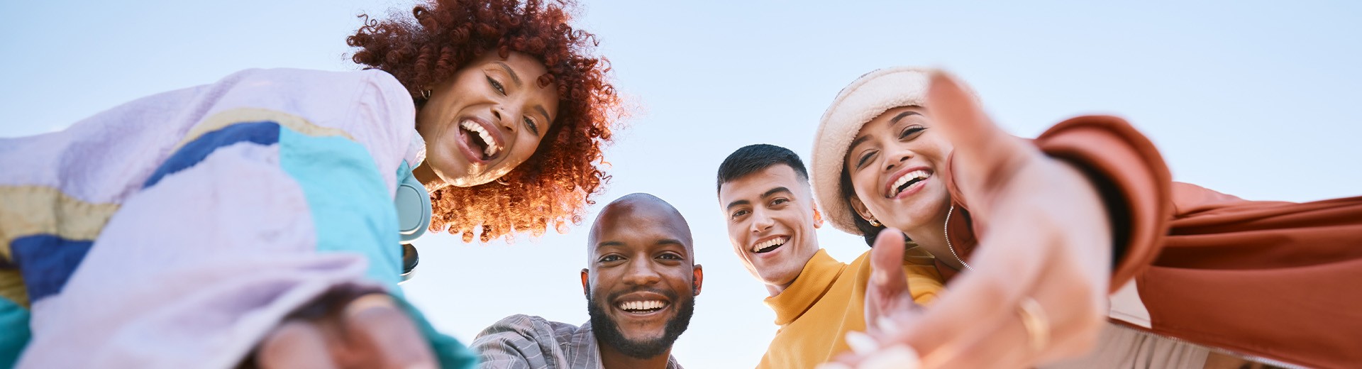 multi-ethnic group of smiling people